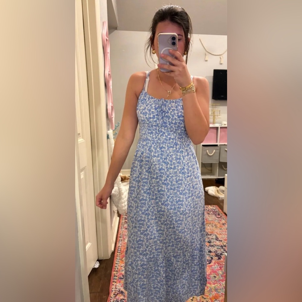 Hollister Blue Floral Midi Dress